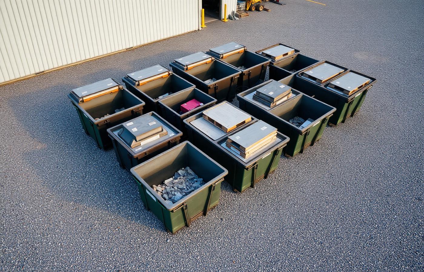 Fleet of roll-off dumpsters at the Patina yard